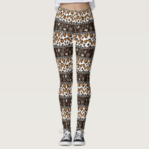 Legging Impressão africano com teste padrão da pele da
