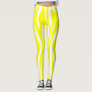 Legging Impressão amarelo da zebra