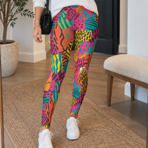 Legging Impressão Animal Abstrata Memphis