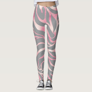 Legging Impressão Animal da Cinza Elegante Dourada com Lar