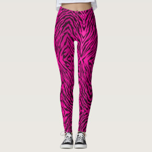 Legging Impressão animal do tigre tribal do rosa quente