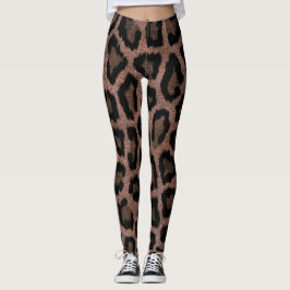 Legging Impressão Animal Dourada Red Brown Black Lepard
