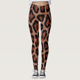 Legging Impressão Animal Dourada Red Brown Black Lepard
