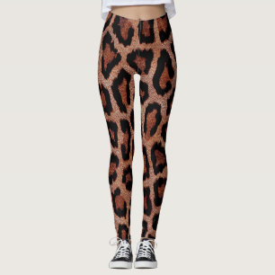 Legging Impressão Animal Dourada Red Brown Black Lepard