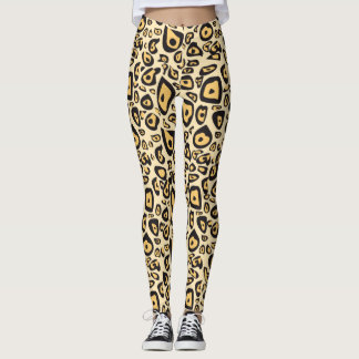Legging Impressão Animal Jaguar Claro Amarelo e Laranja 