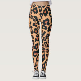 Legging Impressão Animal Laranja Vermelho Castanho Negro L