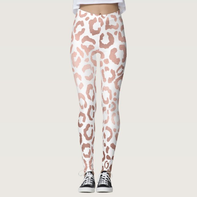 Legging Impressão Animal Leopard Cheetah, Rosa Chic (Frente)