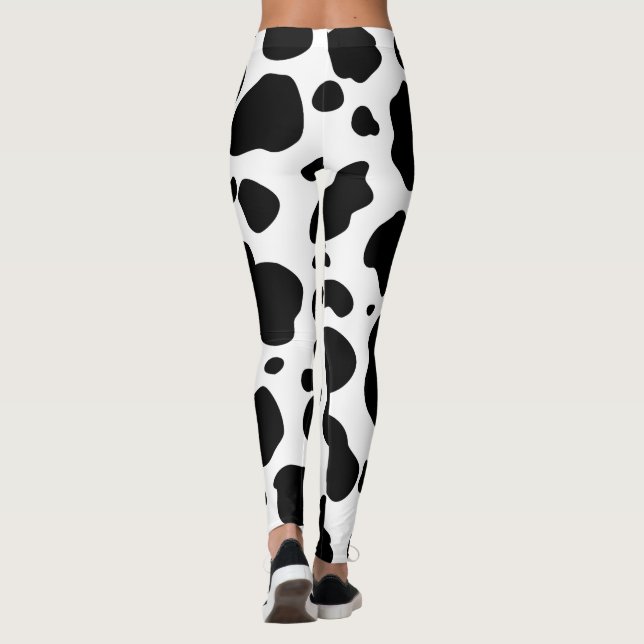 Legging Impressão animal preto e branco do teste padrão (Verso)