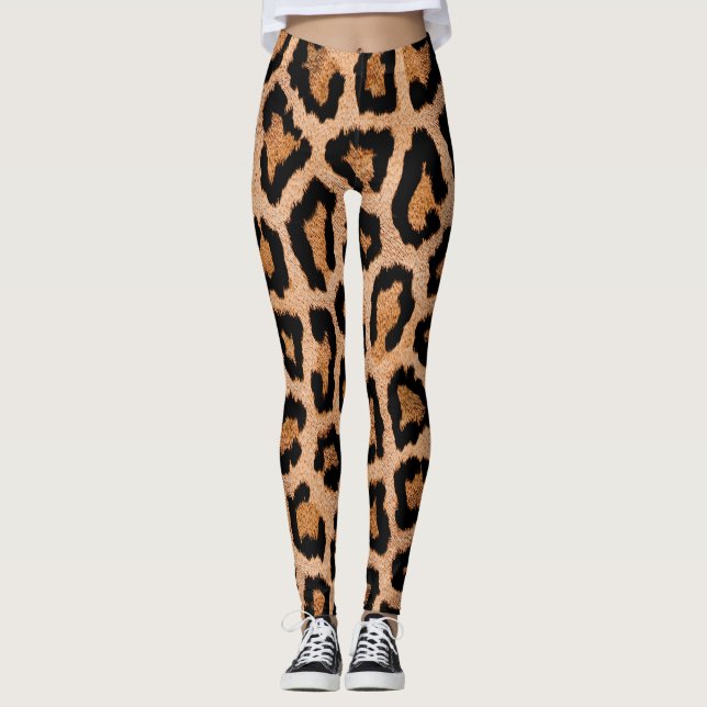 Legging Impressão Animal Preto-Leopardo Amarelo (Frente)