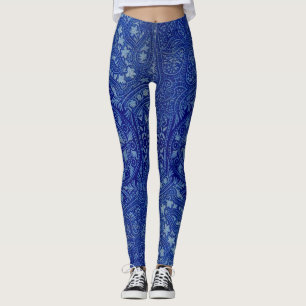 Legging impressão antigo da Índia Oriental em azul