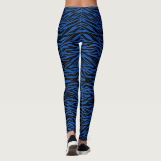 Legging Impressão azul-cobalto e zebra negra