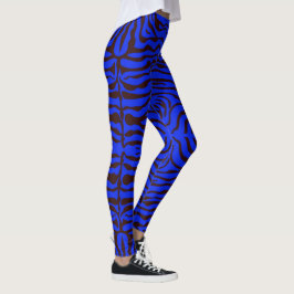 Legging Impressão azul-elétrica e zebra negra