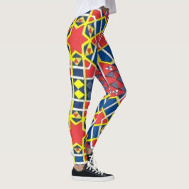 Legging impressão branco-abstrato