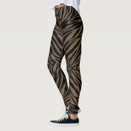 Legging Impressão castanha e zebra negra