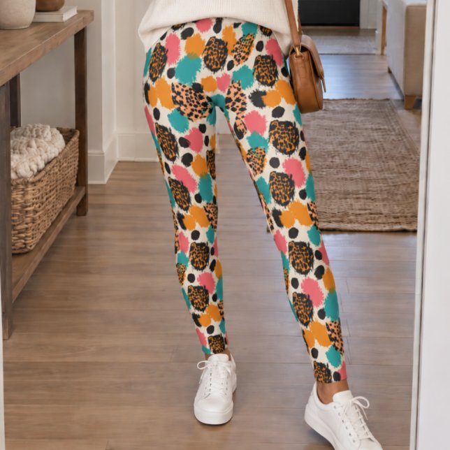 Legging Impressão Colorida Abstrata de Leopardo (Criador carregado)