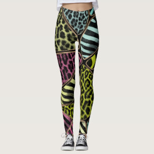 Legging Impressão colorida em animais - Leopard e Zebra