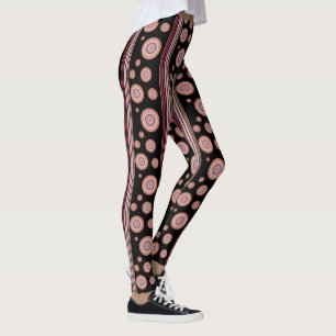 Legging Impressão cor-de-rosa de designer