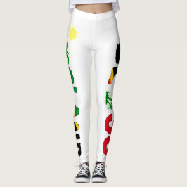 Legging Impressão da bandeira da felicidade SKN da ilha