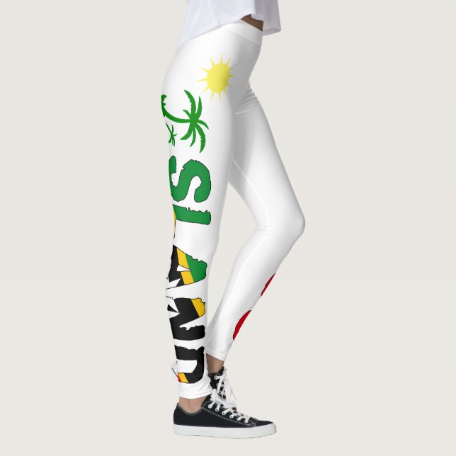 Legging Impressão da bandeira da felicidade SKN da ilha (Direita)