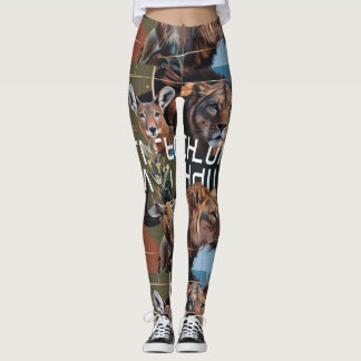 Legging Impressão da fauna selvagem