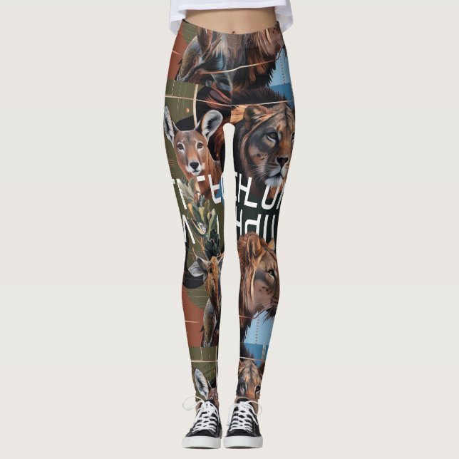 Legging Impressão da fauna selvagem (Frente)