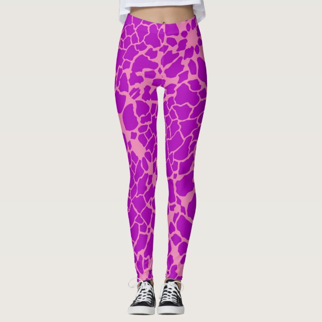 Legging Impressão da Girafa Roxa (Frente)
