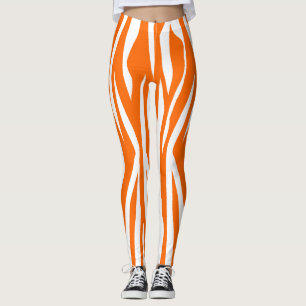 Legging Impressão da zebra da tangerina