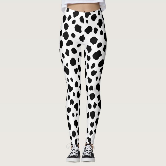 Legging Impressão Dalmatian da vaca (Frente)