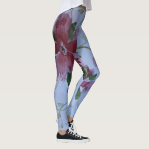 Legging Impressão de Aquarela Flor