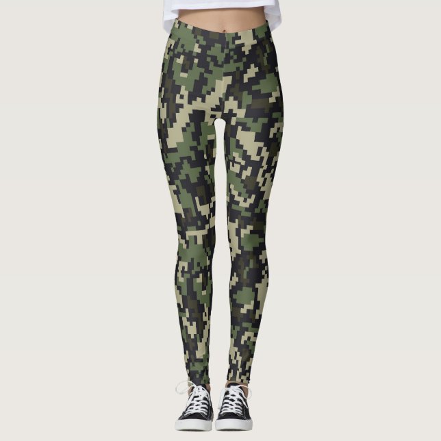 Legging Impressão de Camuflagem Pixelada (Frente)