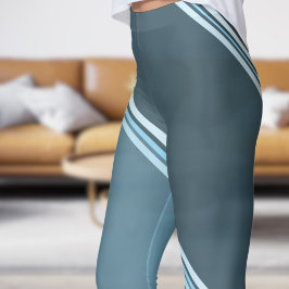 Legging Impressão de Cinza com  de cor azul-chic