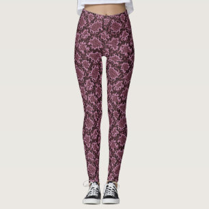 Legging Impressão de Cobra Rosa