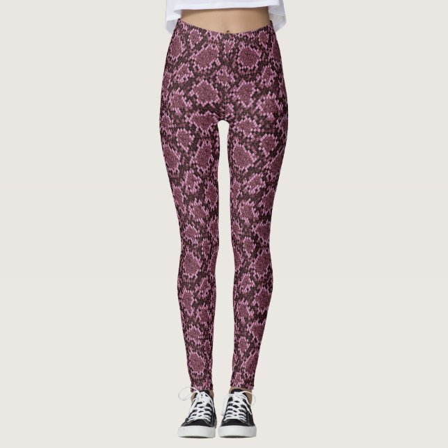 Legging Impressão de Cobra Rosa (Frente)