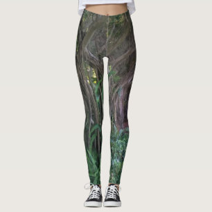 Legging Impressão de Coluna da Floresta Escura legal