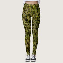 Legging Impressão de Crocodilo de Aquarela