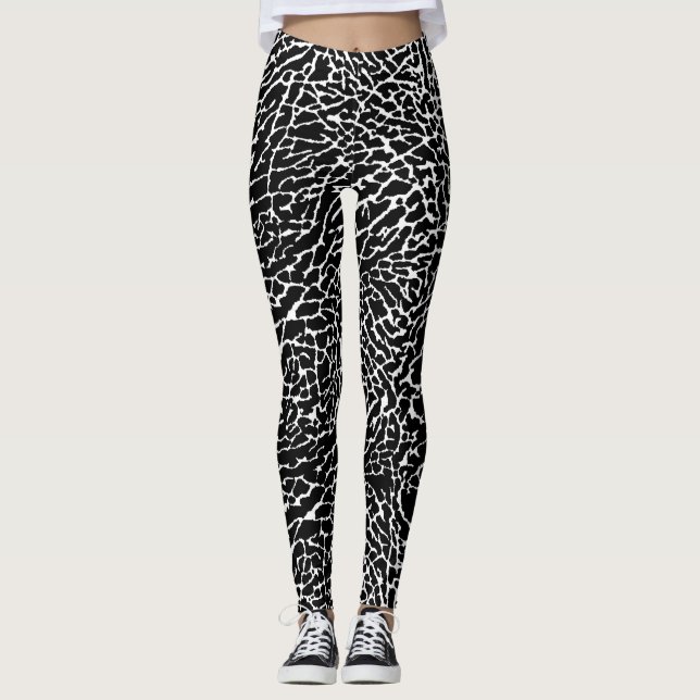 Legging Impressão de Elefante Preto e Branco (Frente)
