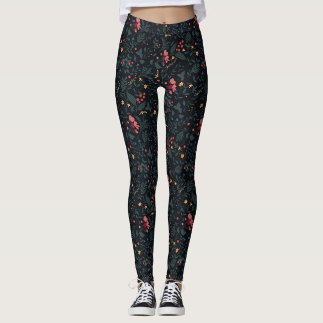 Legging Impressão de Elegância Floral Mudada | por Asarteo (Frente)