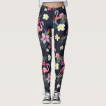 Legging Impressão de Flamingo Tropical, Flores Botânicas E<br><div class="desc">Saia em estilo com essas belas leggings com Flamingo e impressão floral. Perfeito para uma noite de folga,  exercícios ou visto diário.</div>