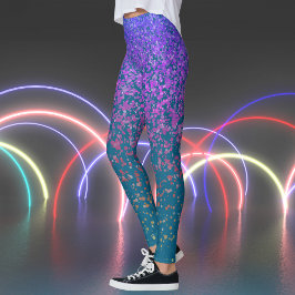 Legging Impressão de Freckles Verdes Azuis