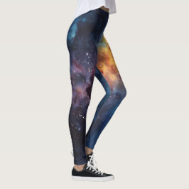 Legging Impressão de Galáxia Vibrante - Ativação Cósmica p
