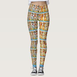 Legging impressão de gatos felizes