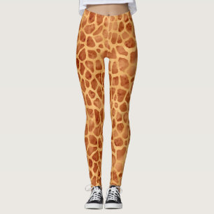 Legging Impressão de Girafa de Aquarela