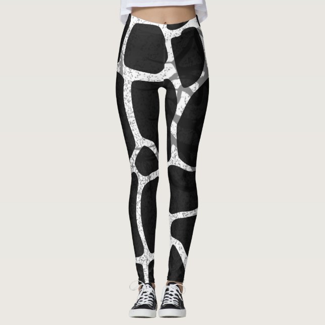 Legging Impressão de girafa preta (Frente)