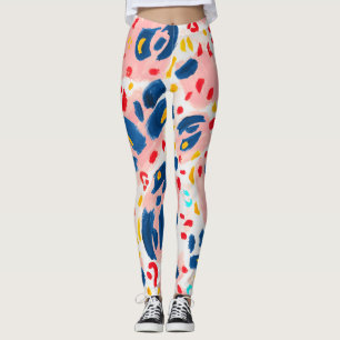 Legging Impressão de leopardo: aquarela pintada à mão.