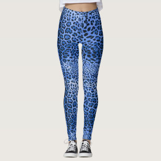 Legging Impressão de Leopardo Azul