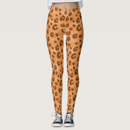 Legging Impressão de Leopardo Laranja