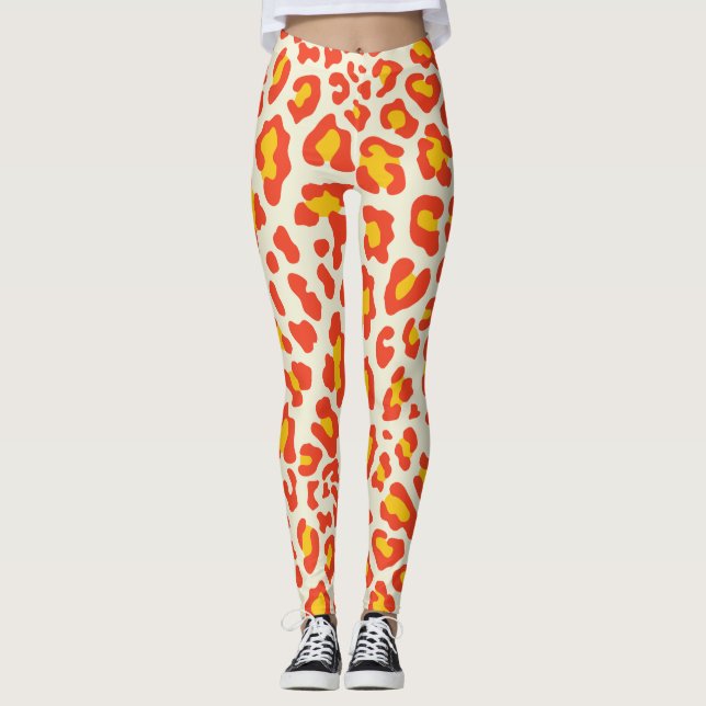 Legging Impressão de Leopardo Laranja (Frente)