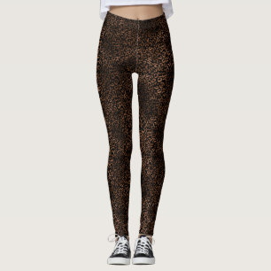 Legging Impressão de Leopardo Preto Glam Brown