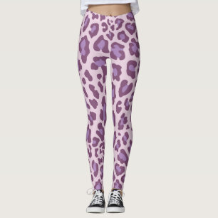 Legging Impressão de Leopardo Roxo