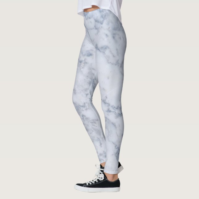 Legging Impressão de Mármore Branco e Cinza (Esquerda)